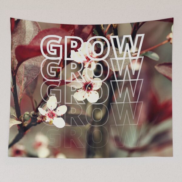 Item preview, GROW (above) - Bold White And Red Blossoms  designed and sold by AliceSLee.