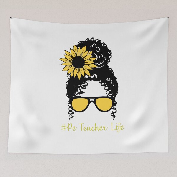Item preview, PE Teacher Messy Bun Lifes Hair Glasses Funny designed and sold by byrne-ma.