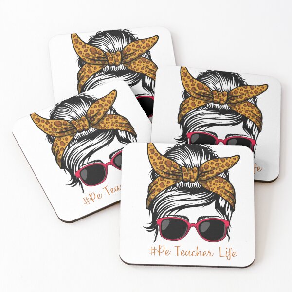 Item preview, PE Teacher Messy Bun Lifes Hair Glasses Funny designed and sold by byrne-ma.