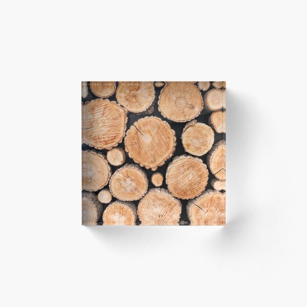 Wood logs background Acrylic Block