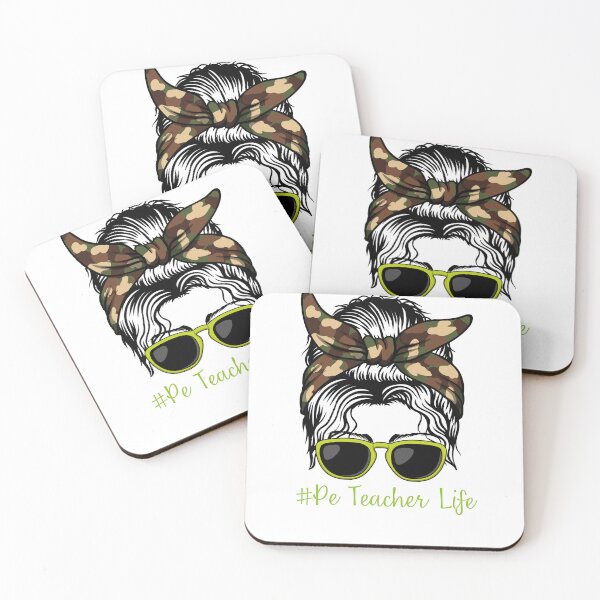 Item preview, PE Teacher Messy Bun Lifes Hair Glasses Funny designed and sold by byrne-ma.