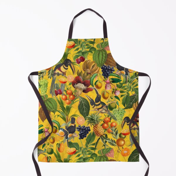 Item preview,  tropical Toucans And exotic fruits Flowers Vintage Botanical Garden Pattern yellow Nightgarden designed and sold by UtArt.