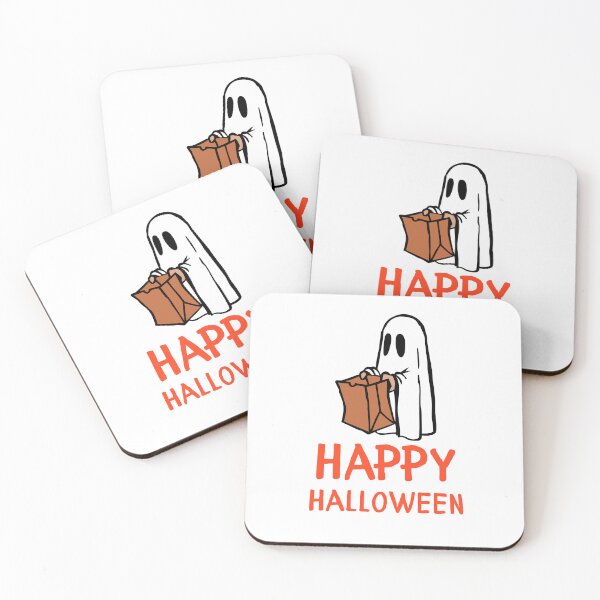 Item preview, Happy Halloween Person in a Ghost Costume Holding a Paper Bag Design designed and sold by WBP Mart.