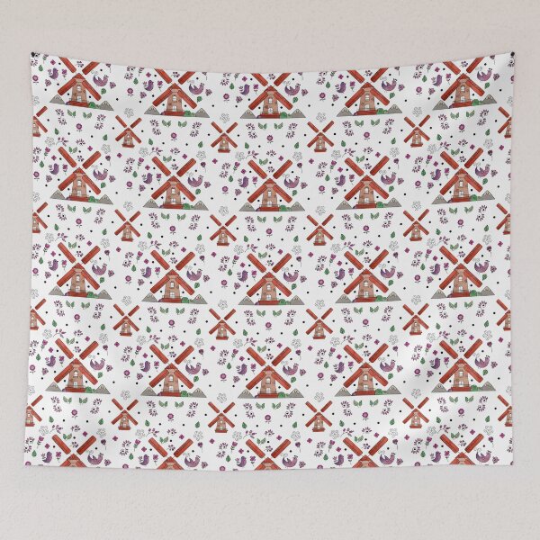 Item preview, Scandinavian Folklore Windmill Pattern designed and sold by LotusArtStudio.