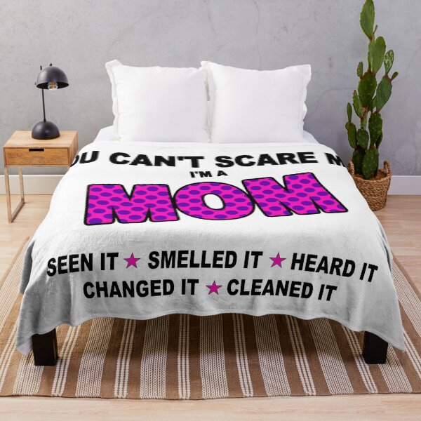 Item preview, YOU CAN'T SCARE ME I'M A MOM in purple and pink WOW! designed and sold by BestStuffDepot.