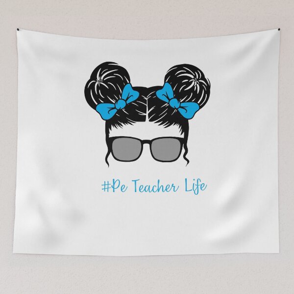 Item preview, PE Teacher Messy Bun Lifes Hair Glasses Funny designed and sold by byrne-ma.