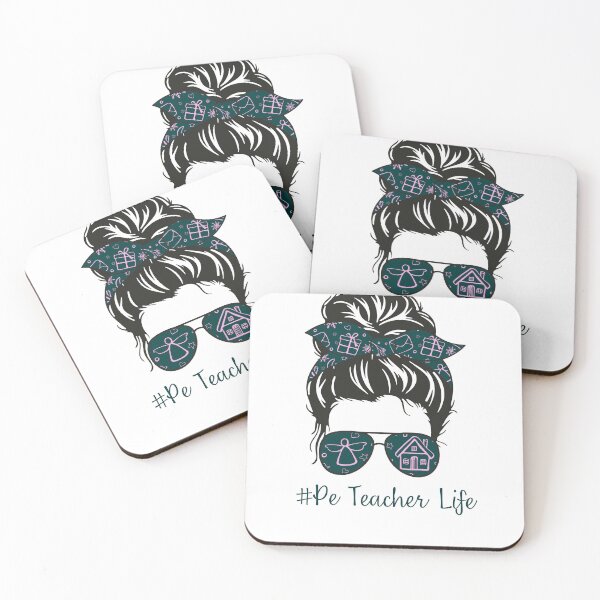 Item preview, PE Teacher Messy Bun Lifes Hair Glasses Funny designed and sold by byrne-ma.