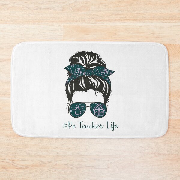 Item preview, PE Teacher Messy Bun Lifes Hair Glasses Funny designed and sold by byrne-ma.