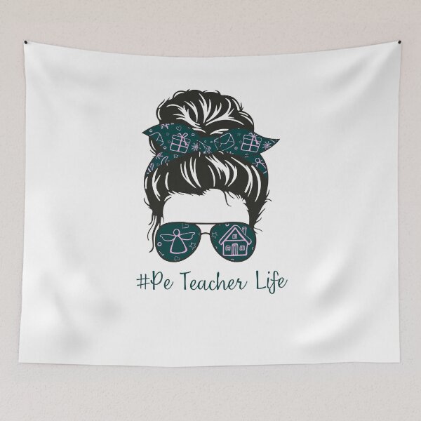 Item preview, PE Teacher Messy Bun Lifes Hair Glasses Funny designed and sold by byrne-ma.