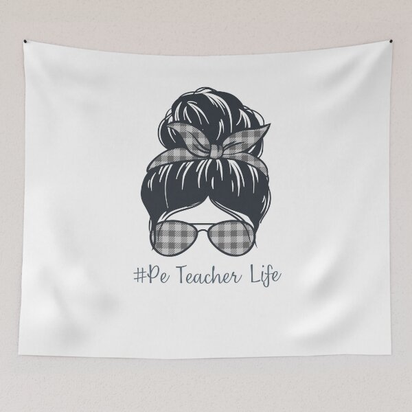 Item preview, PE Teacher Messy Bun Lifes Hair Glasses Funny designed and sold by byrne-ma.