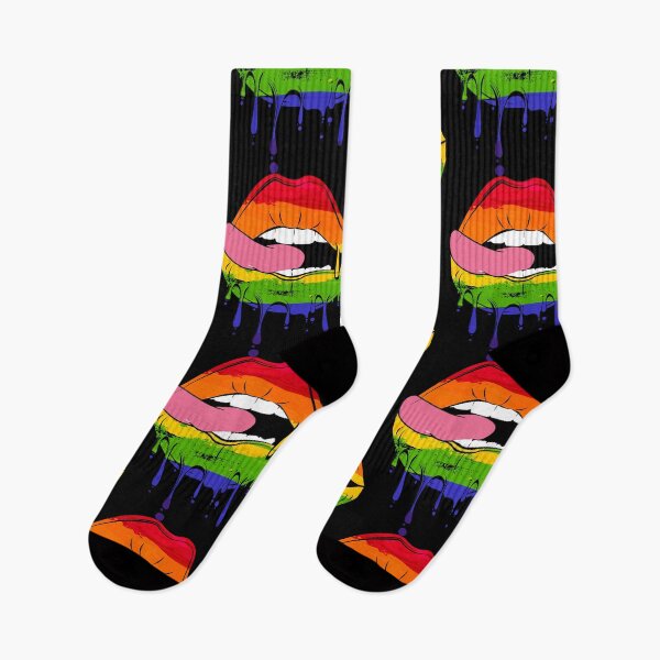 Aperçu de l'œuvre Rainbow Lips LGBTQ Month Acceptance Supporter Pride Parade créée et vendue par haselshirt.
