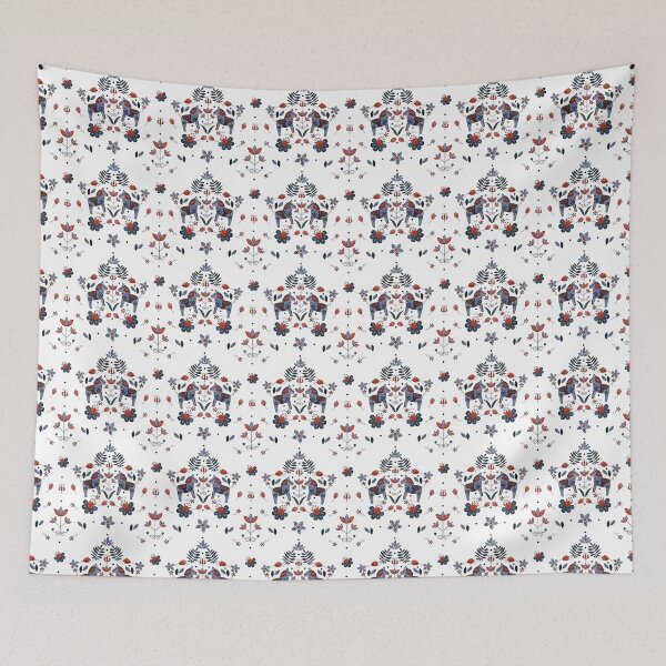 Item preview, Scandinavian Folklore Dala Horse Pattern designed and sold by LotusArtStudio.