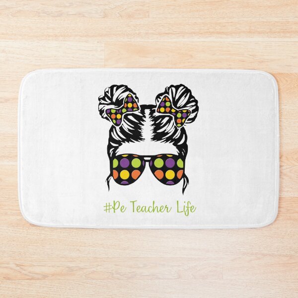 Item preview, PE Teacher Messy Bun Lifes Hair Glasses Funny designed and sold by byrne-ma.