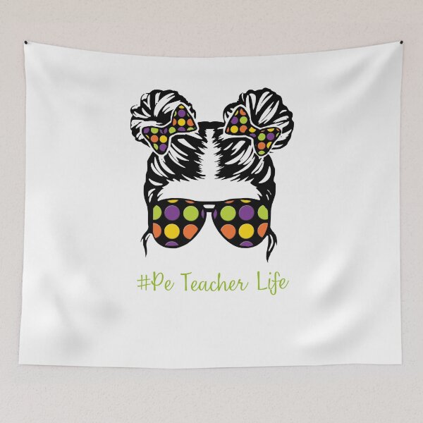 Item preview, PE Teacher Messy Bun Lifes Hair Glasses Funny designed and sold by byrne-ma.
