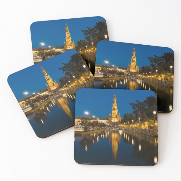 Item preview, Andalusian Night Magic - Soft Reflections at Plaza de Espana in Seville Spain designed and sold by Georgia Mizuleva.