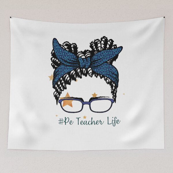 Item preview, PE Teacher Messy Bun Lifes Hair Glasses Funny designed and sold by byrne-ma.