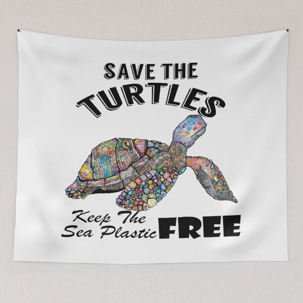 Item preview,   Save the turtles keep the sea plastic free shirts, Save the turtles keep the sea plastic free masks, Save the turtles keep the sea plastic free stickers  designed and sold by Poussyarts.