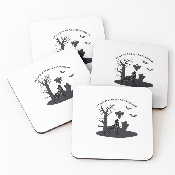 Item preview, Happy Halloween  Spooky wolf graveyard scene designed and sold by Doggymadness.