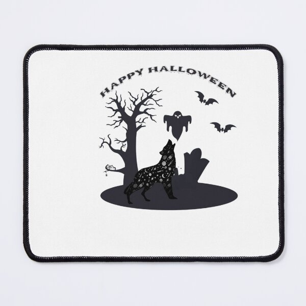 Item preview, Happy Halloween  Spooky wolf graveyard scene designed and sold by Doggymadness.