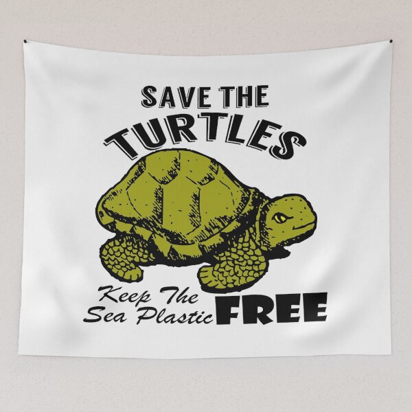 Item preview, Save the turtles keep the sea plastic free shirts, Save the turtles keep the sea plastic free masks, Save the turtles keep the sea plastic free stickers  designed and sold by Poussyarts.