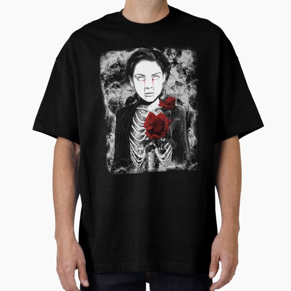 Item preview, Gothic Skeleton Dead Girl with red rose - Dark manga art Emo designed and sold by Anass Benktitou.