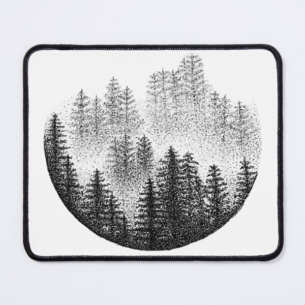 Item preview, Circular Misty Pine Forest Nature Dotwork designed and sold by BrokenLDesign.