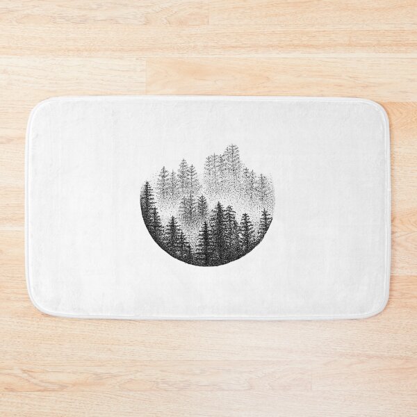 Item preview, Circular Misty Pine Forest Nature Dotwork designed and sold by BrokenLDesign.