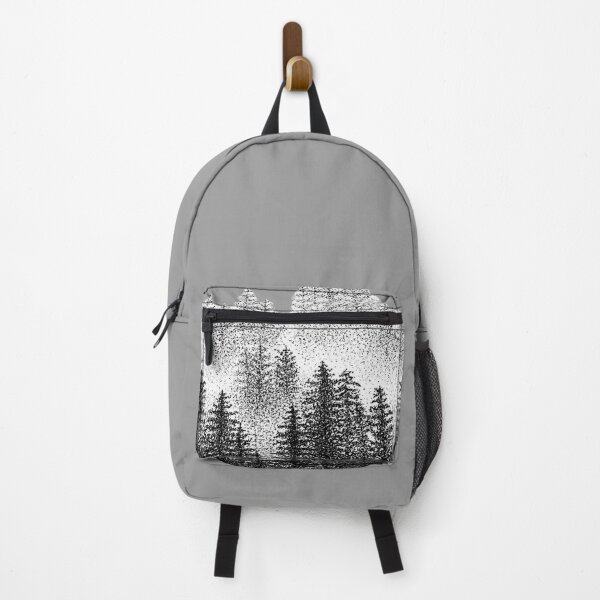 Item preview, Circular Misty Pine Forest Nature Dotwork designed and sold by BrokenLDesign.