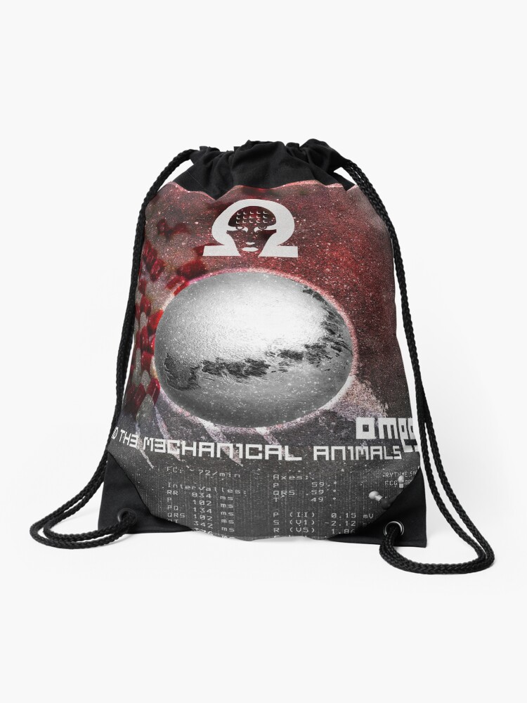 Space Rock Legends Marilyn Manson Omega And The Mechanical Animals Drawstring Bag By Crash Artworks Redbubble