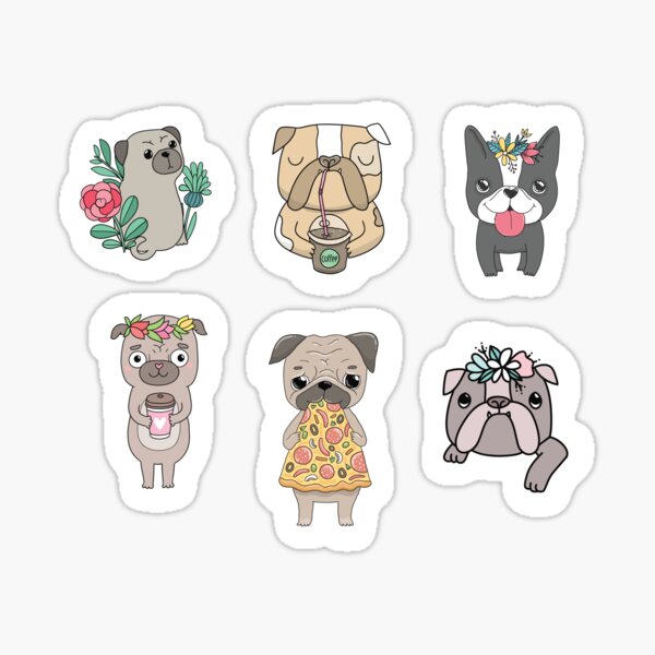 Vista previa del artículo con la obra «Pegatinas de perros», diseñado y vendido por kostolom3000.