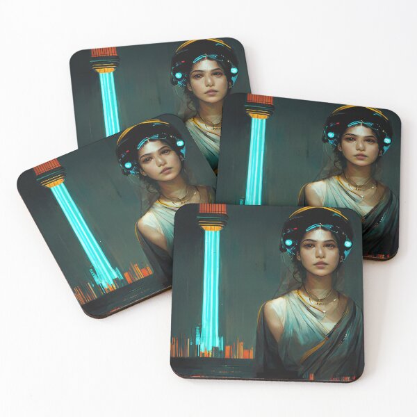 Item preview, Athena In A Cyberpunk World Ancient Greek Goddess designed and sold by Legit Hooligan.