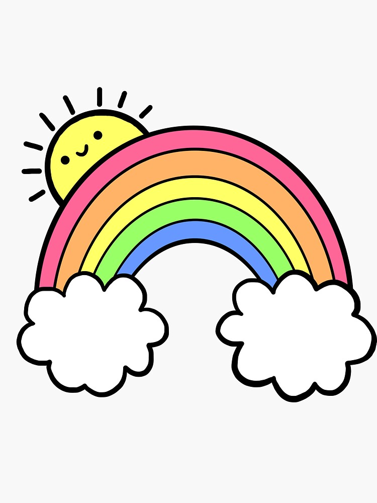 Sunshine and Rainbows Sticker for Sale by Brittany Hefren