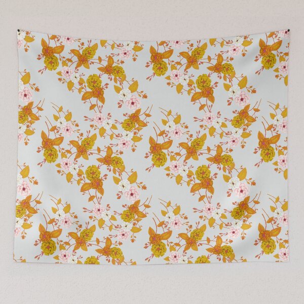 Item preview, Chinoserie Rose Autumn Gold designed and sold by ThistleandFox.