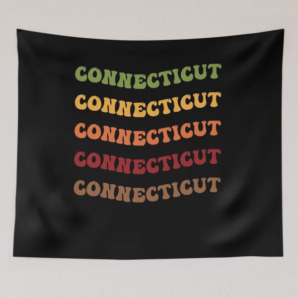 Item preview, Connecticut Retro Vintage Groovy Wavy Text Classic designed and sold by CoolCreative.