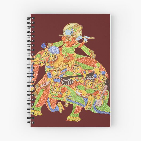 Item preview, Krishna and female forming an elephant , Krishna Narikunjar, colorful handmade designed and sold by gopalpjoshi.
