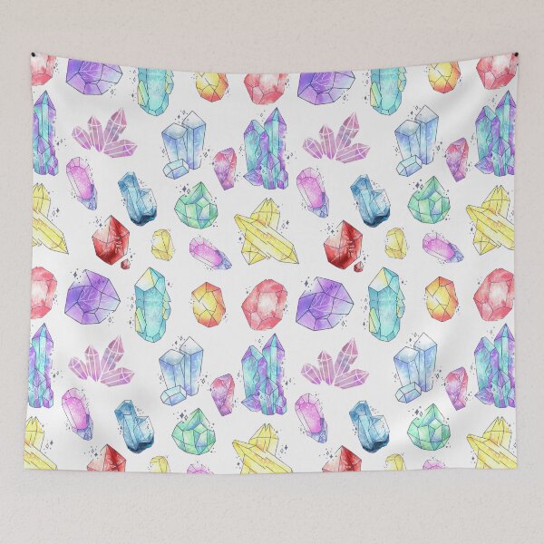 Item preview, Multicolor natural crystals pattern illustration. designed and sold by Art-Vibrations.