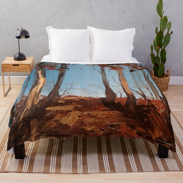 Item preview, Forest in autumn painted on wood, landscape painting forest love designed and sold by Anke Franikowski.