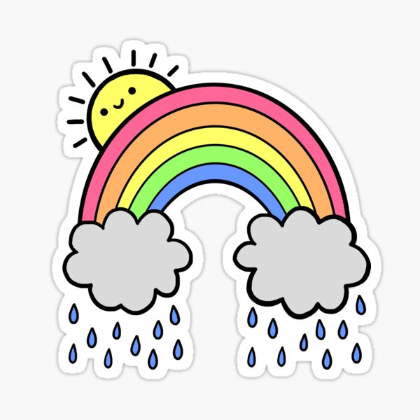 Rainbow Above the Clouds Sticker