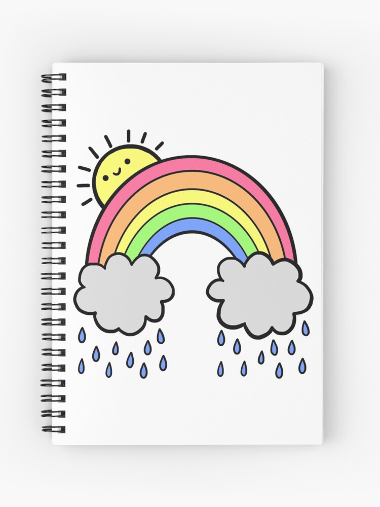 Cuaderno de espiral «Arco iris sobre las nubes» de hellobubblegum |  Redbubble