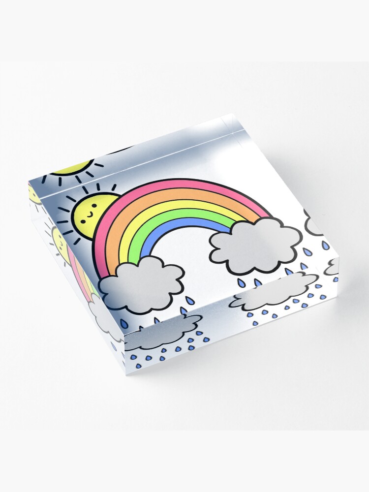 Alternate view of Rainbow Above the Clouds Acrylic Block