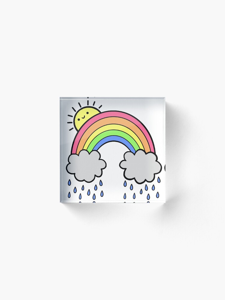 Alternate view of Rainbow Above the Clouds Acrylic Block