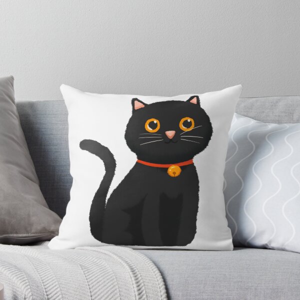 Item preview, Smiling Happy Black Cat designed and sold by muriwaimall.