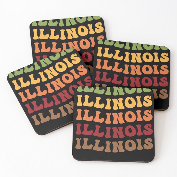 Item preview, Illinois Retro Vintage Groovy Wavy Text Classic designed and sold by CoolCreative.