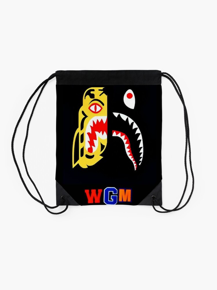 face shark bape Drawstring Bag for Sale by animebrands