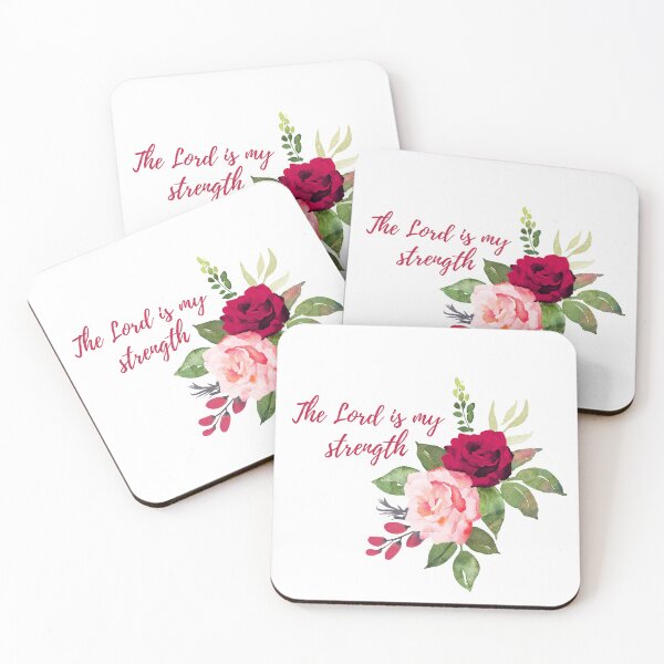 Item preview, Vintage Flowers Motivation Scriptures Rose - The Lord is My Strength designed and sold by Gummy Bear Gift Shop.
