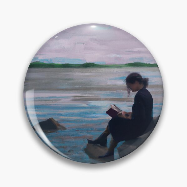 Item preview, Girl Reading a Book on the Riverbank designed and sold by Parag's Travel Shop.