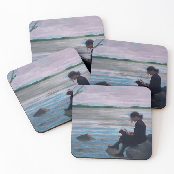 Item preview, Girl Reading a Book on the Riverbank designed and sold by Parag's Travel Shop.