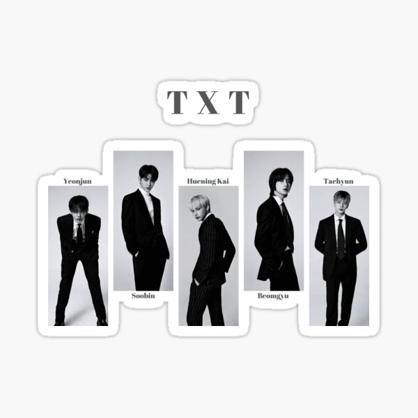 "TXT Group photoshoot design " Sticker for Sale by jayiee | Redbubble