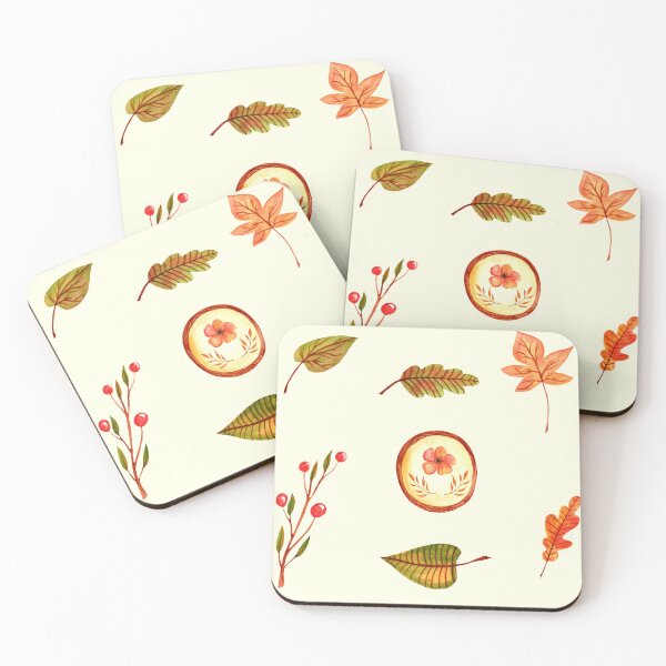 Item preview, Vintage fall flowers and leaves designed and sold by pinkyfish1010.