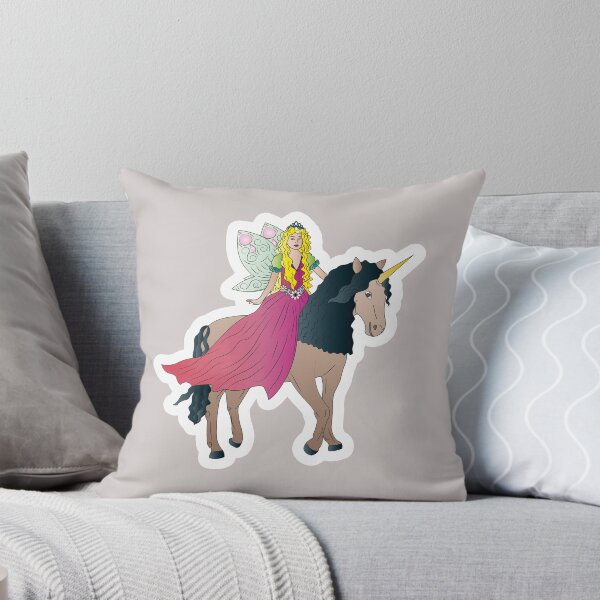 Item preview, Fantasy blonde fairy sitting on large unicorn  designed and sold by DaveM7054.